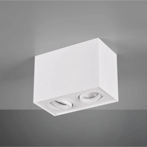 PLAFÓN DE TECHO 2 LUCES BASCULANTE METAL BLANCO GU10 GARIBALDI