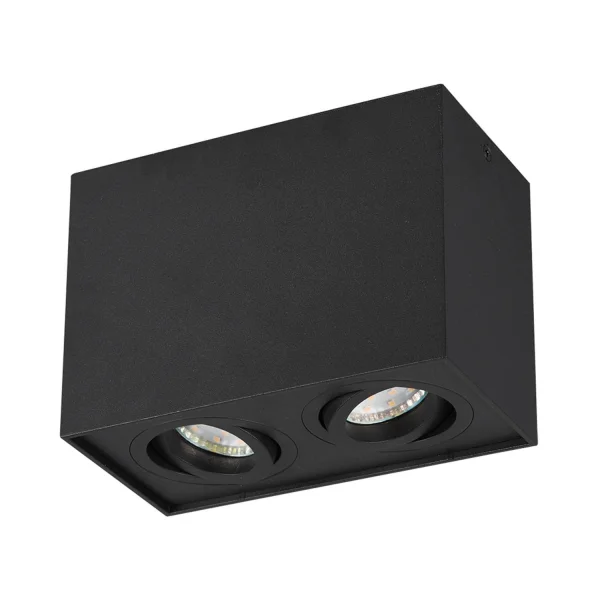 PLAFÓN DE TECHO 2 LUCES BASCULANTE METAL NEGRO GU10 GARIBALDI