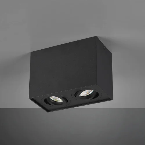 PLAFÓN DE TECHO 2 LUCES BASCULANTE METAL NEGRO GU10 GARIBALDI