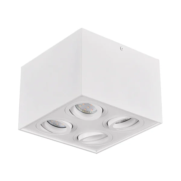 PLAFÓN DE TECHO 4 LUCES BASCULANTE METAL BLANCO GU10 GARIBALDI