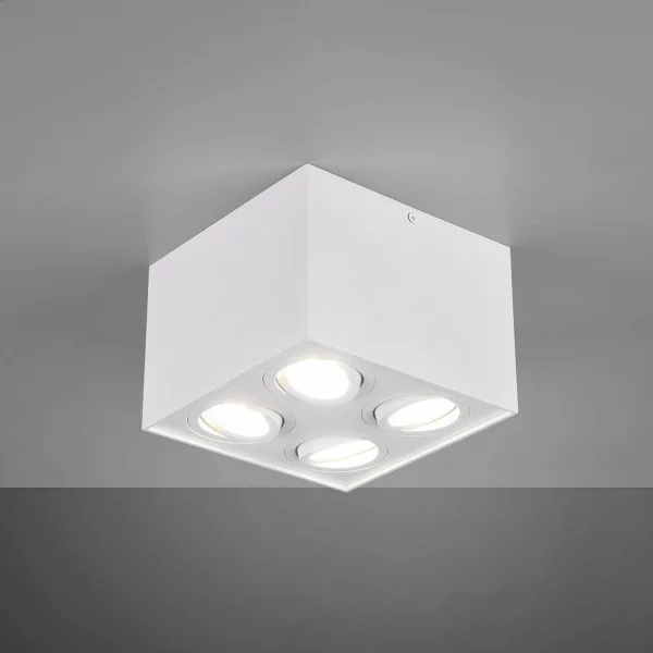 PLAFÓN DE TECHO 4 LUCES BASCULANTE METAL BLANCO GU10 GARIBALDI