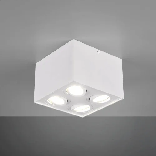PLAFÓN DE TECHO 4 LUCES BASCULANTE METAL BLANCO GU10 GARIBALDI