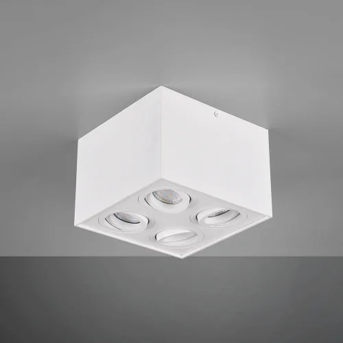 PLAFÓN DE TECHO 4 LUCES BASCULANTE METAL BLANCO GU10 GARIBALDI