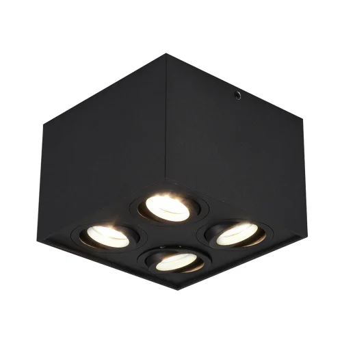 PLAFÓN DE TECHO 4 LUCES BASCULANTE METAL NEGRO GU10 GARIBALDI