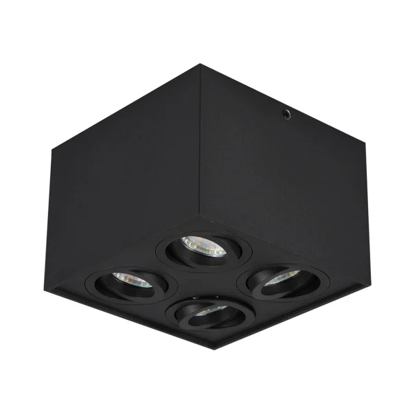 PLAFÓN DE TECHO 4 LUCES BASCULANTE METAL NEGRO GU10 GARIBALDI