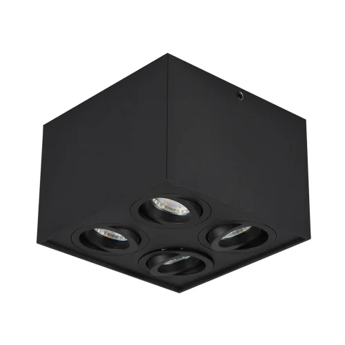 PLAFÓN DE TECHO 4 LUCES BASCULANTE METAL NEGRO GU10 GARIBALDI