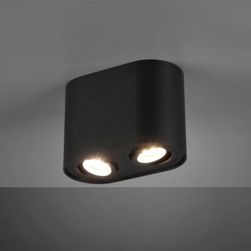 PLAFÓN DE TECHO 2 LUCES BASCULANTE METAL NEGRO GU10 FORTUNE
