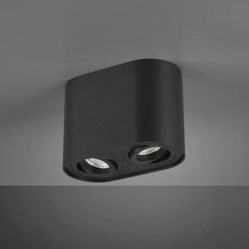 PLAFÓN DE TECHO 2 LUCES BASCULANTE METAL NEGRO GU10 FORTUNE