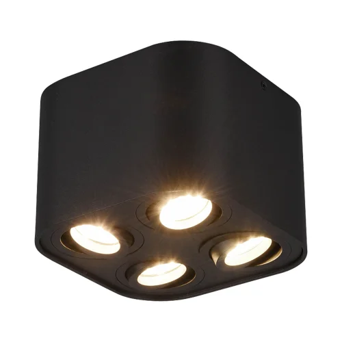 PLAFÓN DE TECHO 4 LUCES BASCULANTE METAL NEGRO GU10 FORTUNE