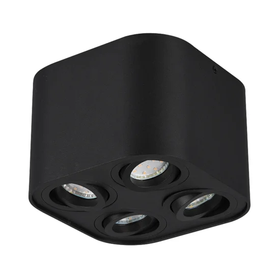 PLAFÓN DE TECHO 4 LUCES BASCULANTE METAL NEGRO GU10 FORTUNE 2