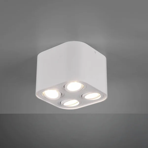 PLAFÓN DE TECHO 4 LUCES BASCULANTE METAL BLANCO GU10 FORTUNE