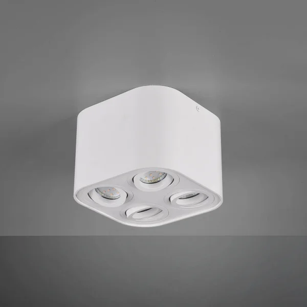 PLAFÓN DE TECHO 4 LUCES BASCULANTE METAL BLANCO GU10 FORTUNE