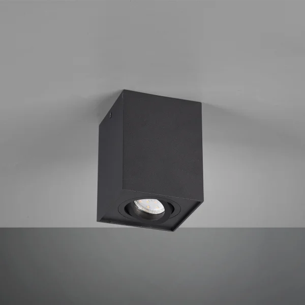 PLAFÓN DE TECHO 1 LUZ BASCULANTE METAL NEGRO GU10 GARIBALDI
