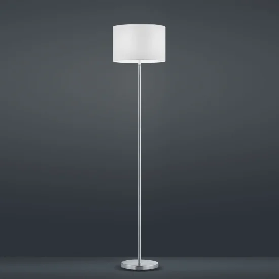 LÁMPARA DE PIE METAL NÍQUEL PANTALLA BLANCA BROOME 2