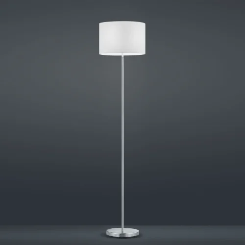 LÁMPARA DE PIE METAL NÍQUEL PANTALLA BLANCA BROOME