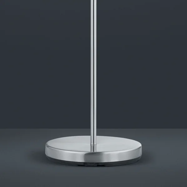 LÁMPARA DE PIE METAL NÍQUEL PANTALLA BLANCA BROOME