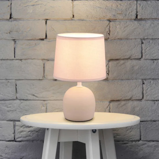 LÁMPARA DE MESA CERÁMICA BEIGE KUBRA