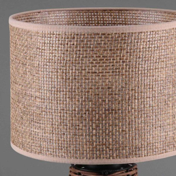 LÁMPARA DE MESA MALLA DE RATTAN MARRÓN E27 DAKARI LÁMPARA DE MESA MALLA DE RATTAN MARRÓN E27 DAKARI