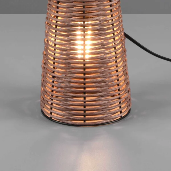 LÁMPARA DE MESA MALLA DE RATTAN MARRÓN E27 DAKARI LÁMPARA DE MESA MALLA DE RATTAN MARRÓN E27 DAKARI