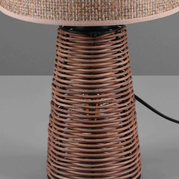 LÁMPARA DE MESA MALLA DE RATTAN MARRÓN E27 DAKARI LÁMPARA DE MESA MALLA DE RATTAN MARRÓN E27 DAKARI