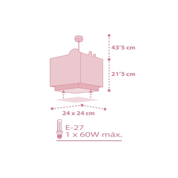 LÁMPARA DE TECHO BABY JUNGLE ROSA