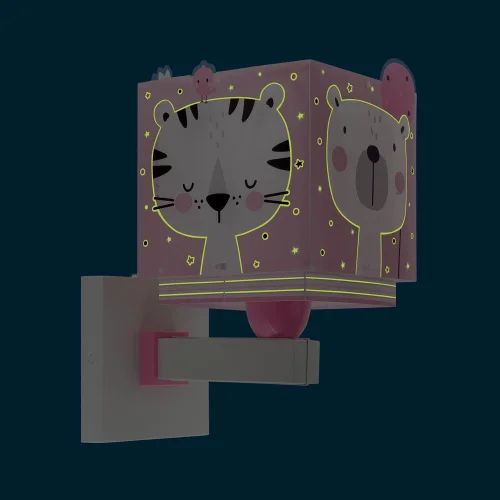 APLIQUE DE PARED BABY JUNGLE ROSA