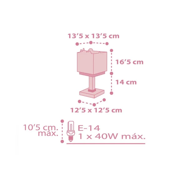 LÁMPARA DE MESA BABY JUNGLE ROSA