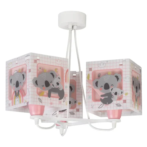 LÁMPARA DE TECHO 3 LUCES KOALA ROSA