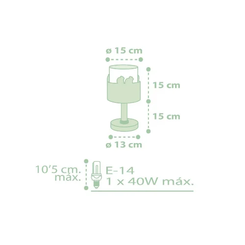 LÁMPARA DE MESA SWEET LOVE VERDE E14 LÁMPARA DE MESA SWEET LOVE VERDE E14
