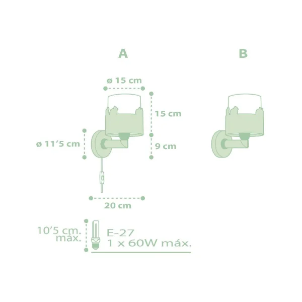 APLIQUE DE PARED SWEET LOVE VERDE E27