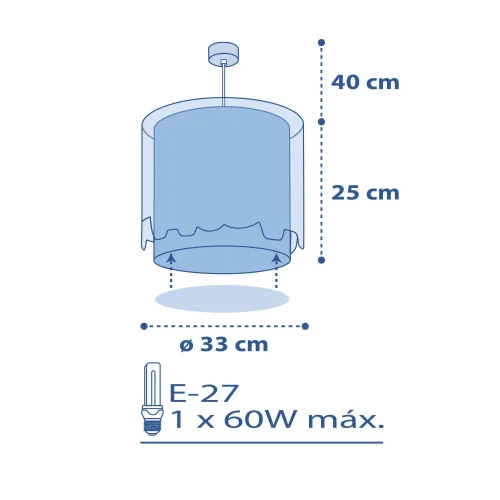 LÁMPARA DE TECHO LITTLE ELEPHANT AZUL
