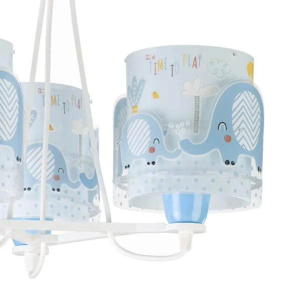 LÁMPARA DE TECHO 3 LUCES LITTLE ELEPHANT AZUL