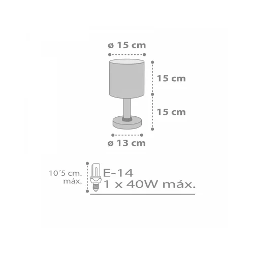 LÁMPARA DE MESA INFANTIL SWEET DREAMS GRIS