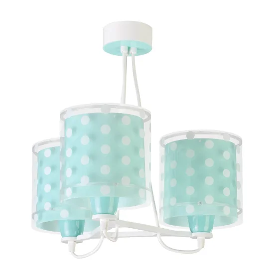 LÁMPARA COLGANTE 3 LUCES TURQUESA DOTS