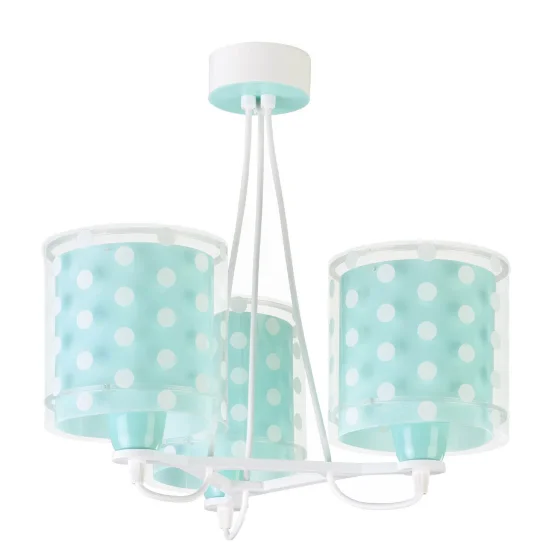 LÁMPARA COLGANTE 3 LUCES TURQUESA DOTS 2
