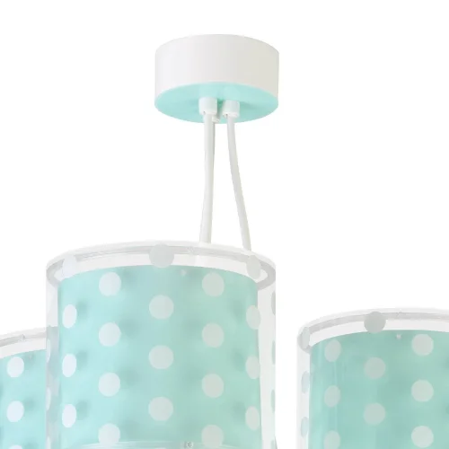 LÁMPARA COLGANTE 3 LUCES TURQUESA DOTS