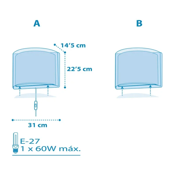 APLIQUE DE PARED LIGHT FEELING AZUL APLIQUE DE PARED LIGHT FEELING AZUL
