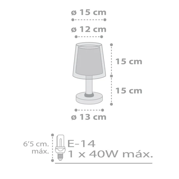 LÁMPARA DE MESA LIGHT FEELING GRIS LÁMPARA DE MESA LIGHT FEELING GRIS