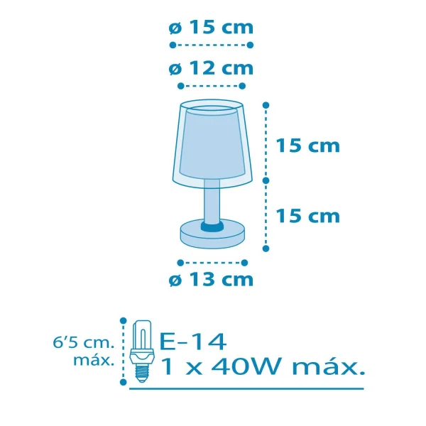 LÁMPARA DE MESA LIGHT FEELING AZUL
