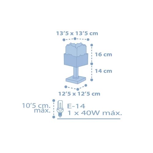 LÁMPARA DE MESA PANDA AZUL LÁMPARA DE MESA PANDA AZUL