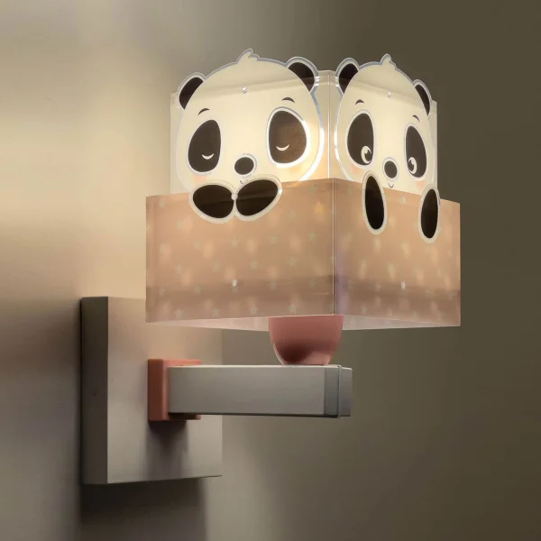 APLIQUE DE PARED PANDA ROSA