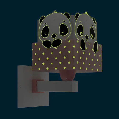 APLIQUE DE PARED PANDA ROSA