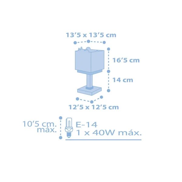LÁMPARA DE MESA BABY JUNGLE AZUL