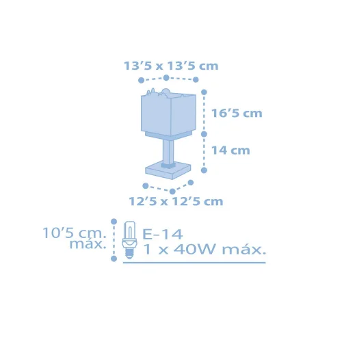 LÁMPARA DE MESA BABY JUNGLE AZUL