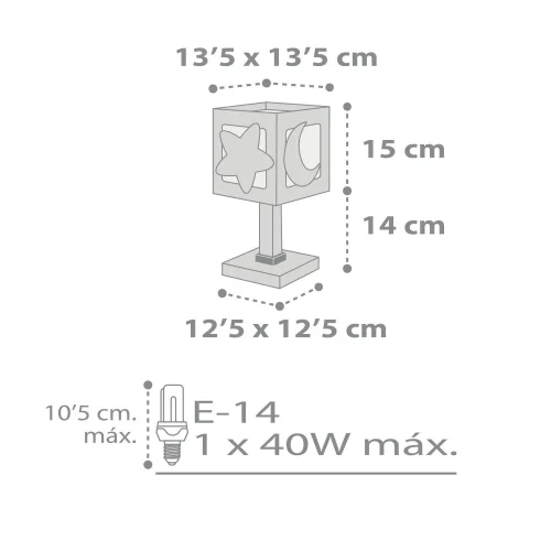 LÁMPARA DE MESA LUNA GRIS
