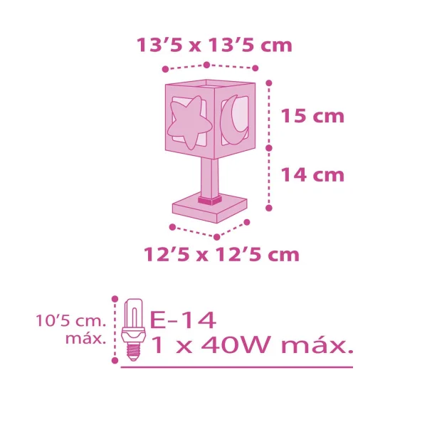 LÁMPARA DE MESA LUNA ROSA