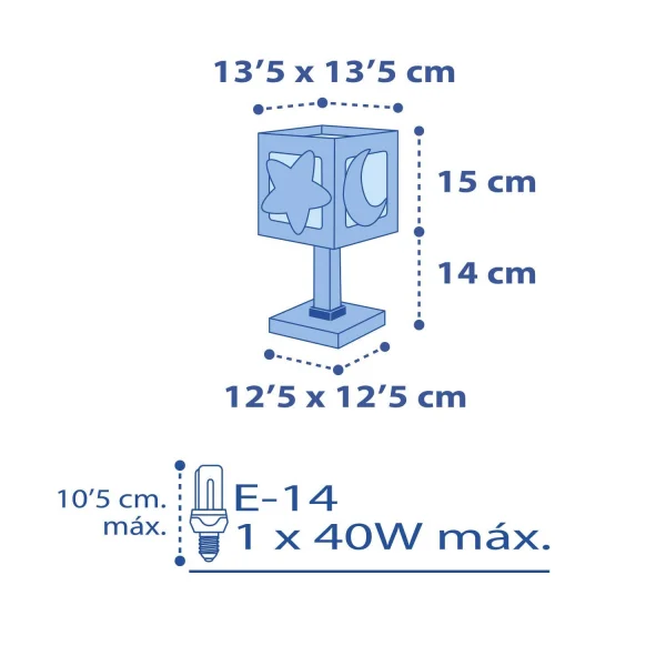 LÁMPARA DE MESA LUNA AZUL
