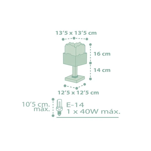 LÁMPARA DE MESA PANDA VERDE LÁMPARA DE MESA PANDA VERDE