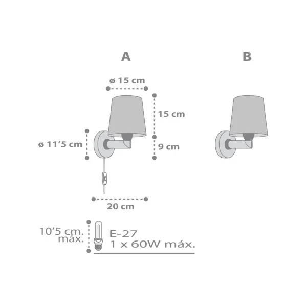 APLIQUE DE PARED STAR LIGHT BLANCO