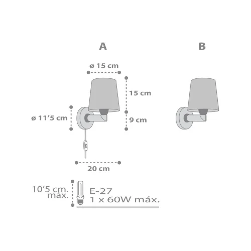 APLIQUE DE PARED STAR LIGHT BLANCO